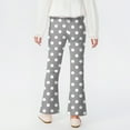 thumbnail image 4 of Xyxonk Girls Leggings Kids Casual High Waisted Yoga Pants Stretchy Bootcut Flare Leggings Trendy Polka Dot Outfits 2-13 Years Gray, 4 of 5
