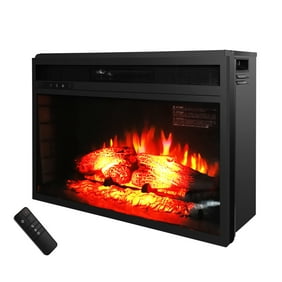 Zimtown Embedded Fireplace Electric Insert Heater Glass View Log