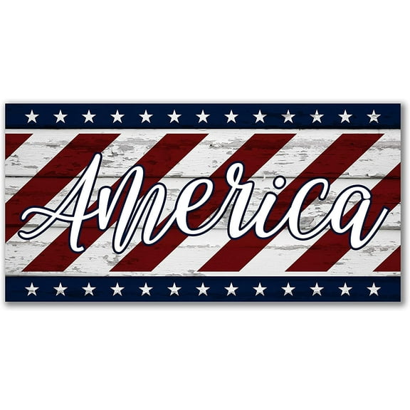 America Rustic Wood Wall Sign 9x18