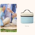 thumbnail image 4 of Large Capacity Insulated Lunch Bag with Reinforced Handles, Double Layer Color Block Zipper Cooler Bags for Office Picnic, 4 of 9