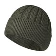 thumbnail image 2 of XIAOCHA Cable‑Knit Beanie for Women Knit Hats Casual Fall‑Winter Toque,Green, 2 of 3