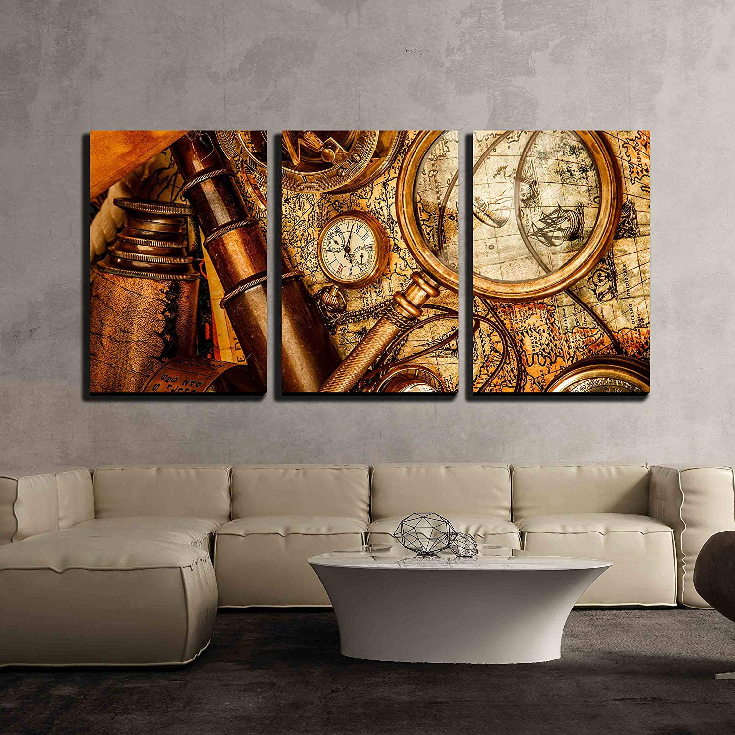 Wall26 3 Piece Canvas Wall Art Vintage Grunge Still Life. Vintage