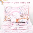 thumbnail image 3 of Juego de ropa de cama para niños pequeños Hooyax Rainbow para niñas, 4 piezas, 3 of 8