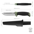 thumbnail image 4 of Dispatch 9 inch Fixed Blade Knives Hunting Knives with sheath Rubber Green Handle Camping Knives, 4 of 8