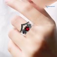 thumbnail image 2 of [CHE] Anillo De Mujer Exquisito Confort Ajuste Aleación Triple Luna Dios Promesa Regalo De Aniversario, 2 of 4