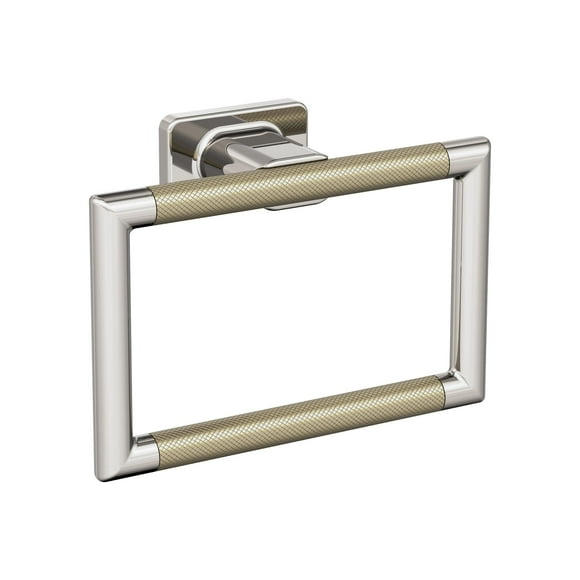 Amerock Bh26612Pnbbz | Polished Nickel/Golden Champagne Towel Ring | 5-1/4 In (133 Mm) Towel Holder | Esquire | Hand Towel Holder For Bathroom Wall | Small Kitchen Towel Holder | Bath Accessories