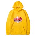 thumbnail image 4 of Plus Size Long Sleeve Hoodies for Women Fashion Crew Neck Unisex Sweatshirt with Pockets Casual Print Pullover Tops(Yellow,S), 4 of 5