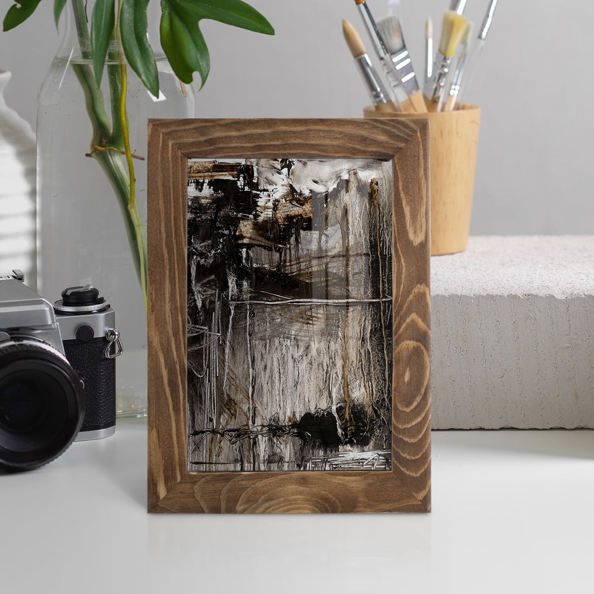 Continuum II -Framed Print w/glass-Walnut