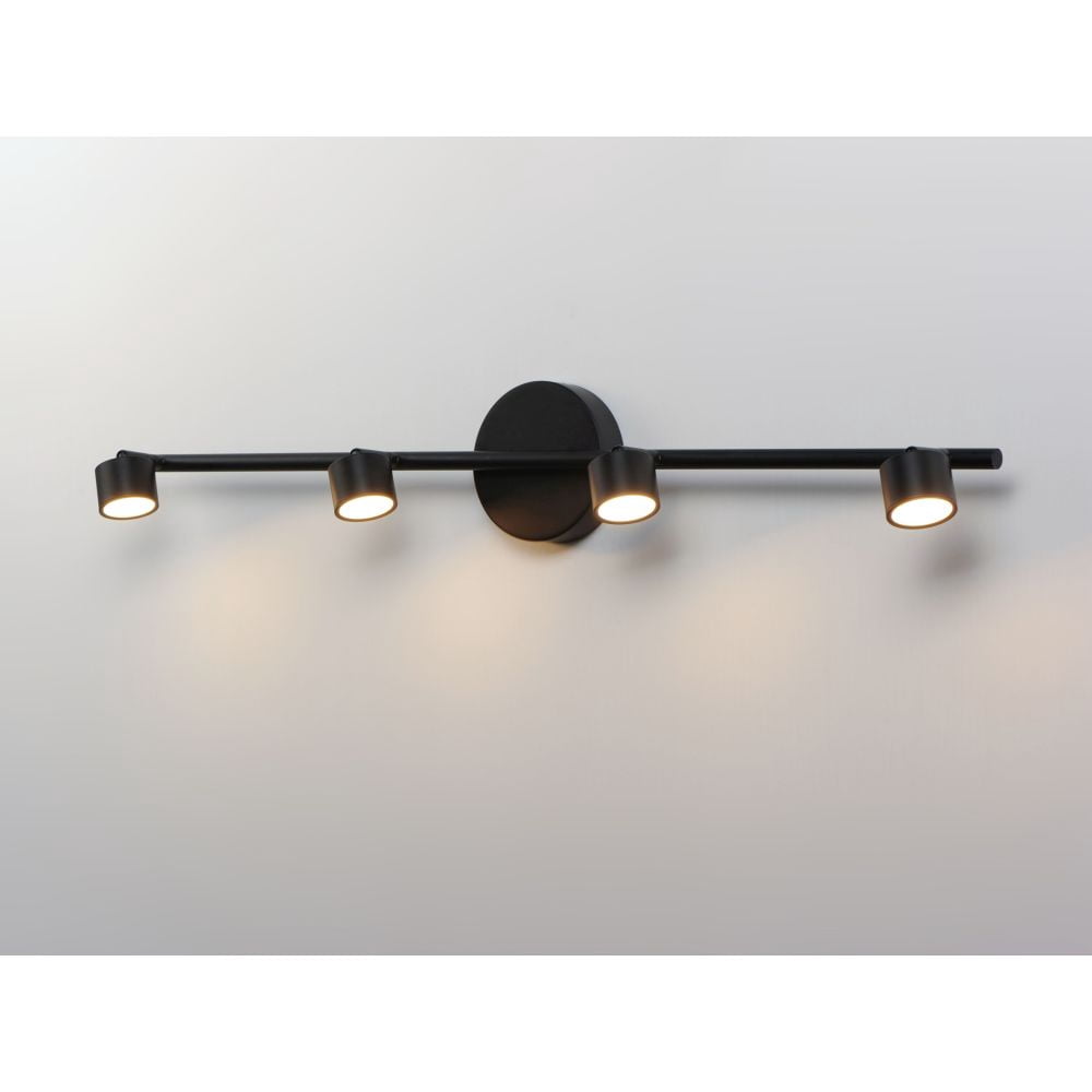 Taylor 4 - Light Black Contemporary - LED Aluminum And Steel Track Lighting