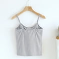 thumbnail image 4 of BRGZLK Women's Camisole Tops Fashion Solid Color With Chest Pad No Steel Rings Bottom Cotton Undershirts Spaghetti Strap Top Gray S, 4 of 6