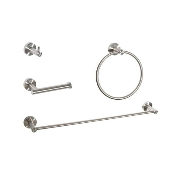 Freya 4 Piece Bathroom Hardware Set, Brushed Nickel