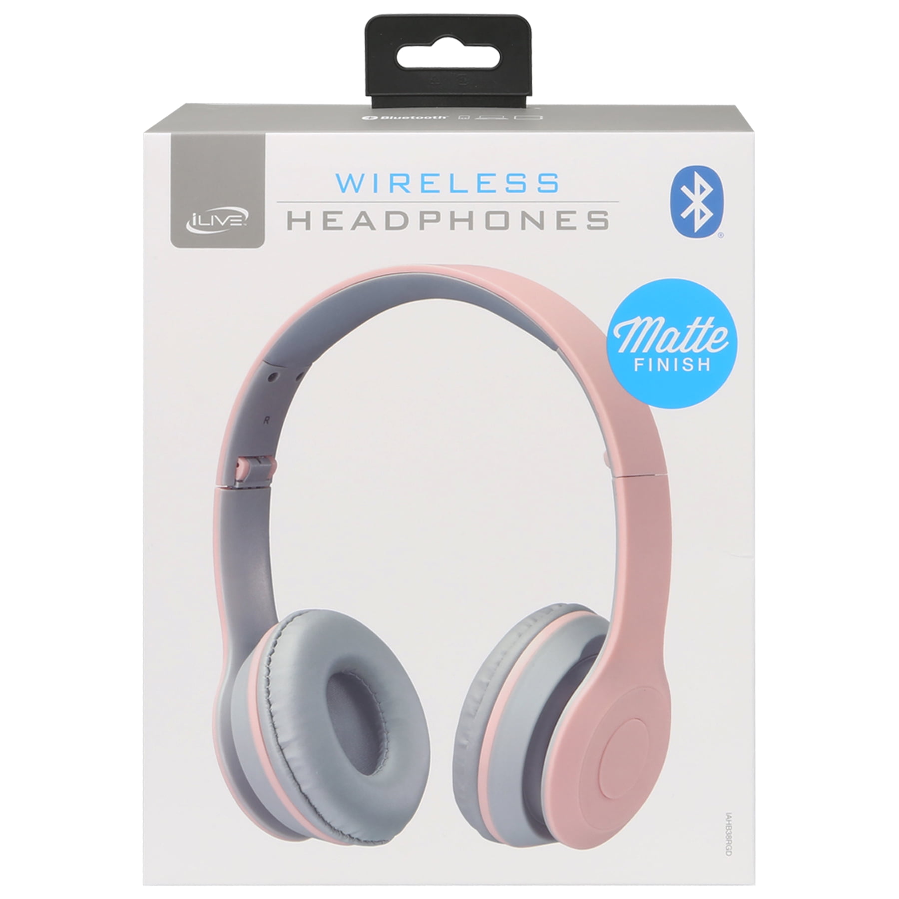 iLive Bluetooth Noise-Canceling Over-Ear Headphones, Rose Gold, IAHB38RGD