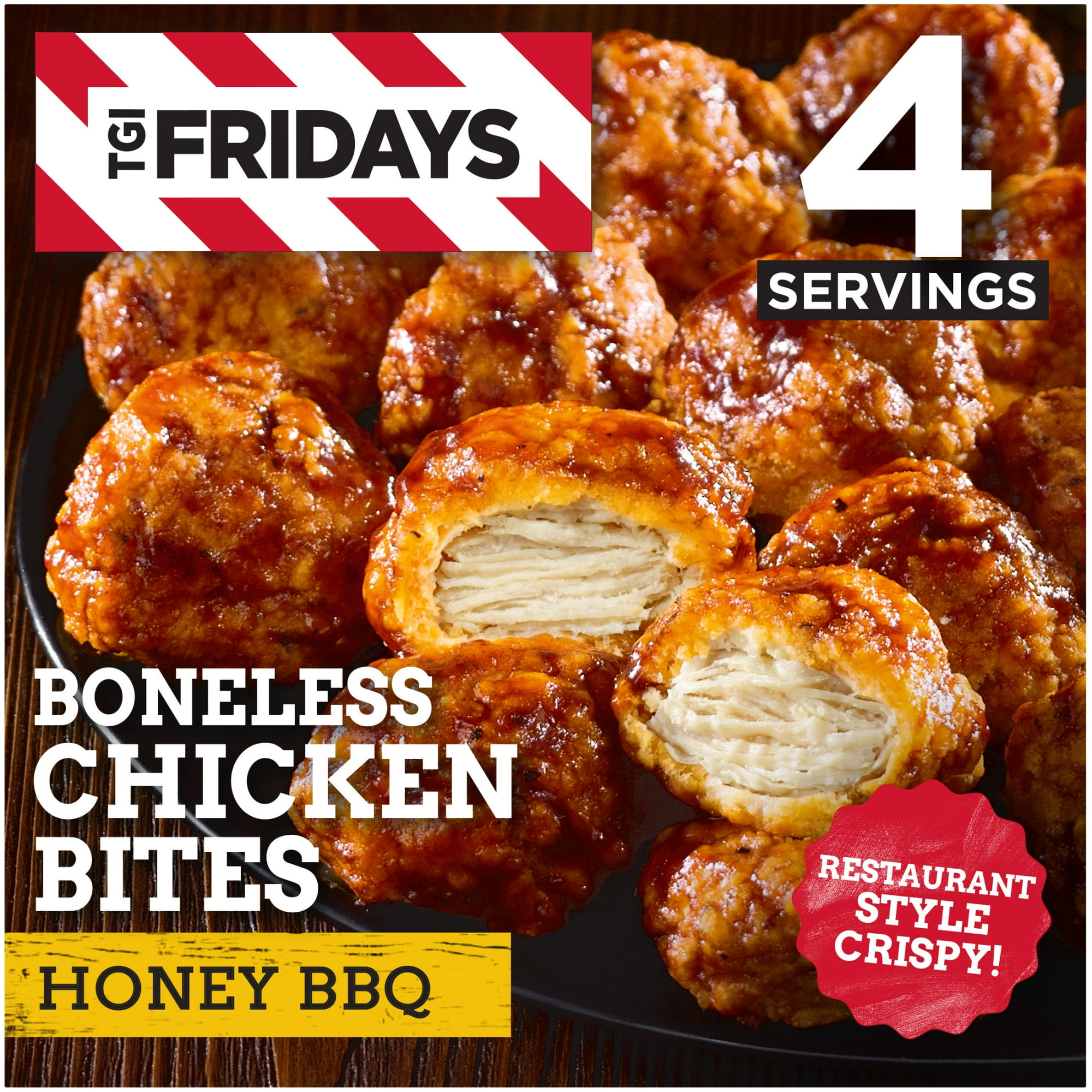 TGI Fridays Boneless Chicken Bites Frozen Appetizers, for Restaurant-Style Snacking and Hosting, Honey BBQ, 15 oz (425g)