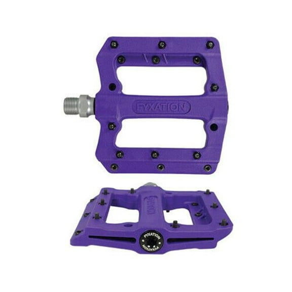Fyxation Mesa MP Platform Pedals 9/16" Nylon Body 20 Removable Grip Pins Purple