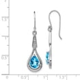 thumbnail image 2 of Sterling Silver Rhodium-plated With Cubic Zirconia and Blue Topaz Dangle Earrings - Measures 40x11mm, 2 of 2