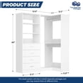 thumbnail image 5 of Homieasy 4.4FT Freestanding Closet System with 4 Drawers, Walk-in Closet Organizer System with Shelves & 2 Hanging Rods, Ideal Closet Storage & Organizers Unit, 52.8"W x 31.5"D, White, 5 of 8