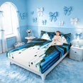 thumbnail image 3 of Homewish Princess Bed Sheets for Girls, Black Blue Bow Full Size Sheets, 4pcs (1 Flat Sheet, 1 Fitted Sheet and 2 Pillowcases), 3 of 6