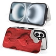 thumbnail image 7 of Compatible with iPhone 11 12 13 mini 14 15 16 Pro Max Plus Wallet Case with Card Holder, PU Leather Kickstand Card Slots Case ( Knitted Red Heart Pattern, iPhone 16 Pro Max), 7 of 7