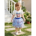 thumbnail image 6 of BemeyourBBs Kids Toddler Baby Girl 4th of July Outfit Patriot Independent Day Summer Clothes 12 18 24 Months 2 3 4 5 Years Cute Bow Star Print Short Sleeve T Shirt Tops and Tulle Tutu Skirt Set, 6 of 9