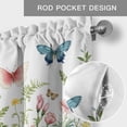 thumbnail image 5 of Butterfly Flower Valances for Windows Spring Floral Retro Rod Pocket Curtain Valance Window Treatment Short Curtains for Kitchen Living Room, 58"x16", 5 of 9