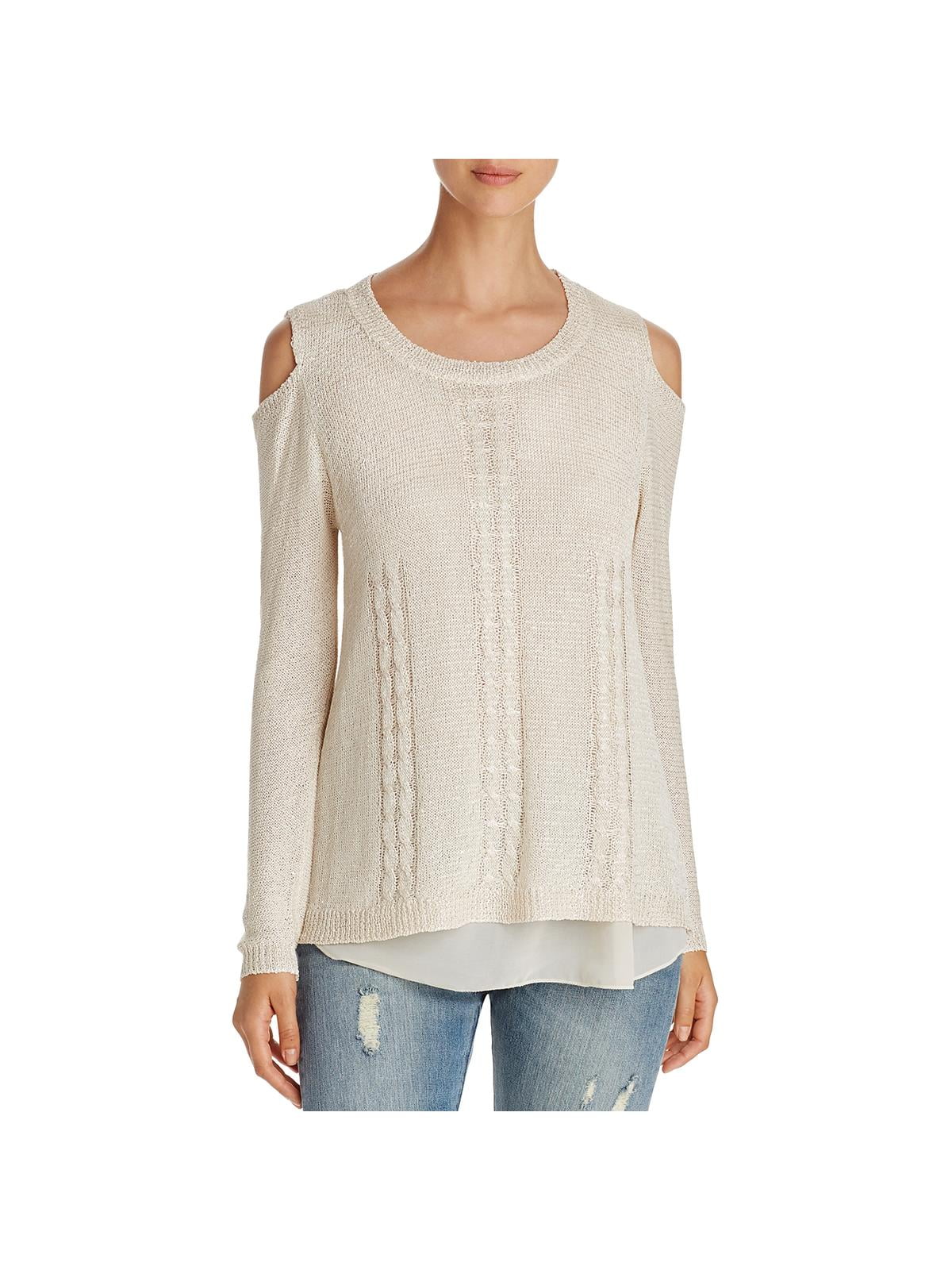 Sioni - Sioni Womens Cable Knit Layered Pullover Sweater - Walmart.com