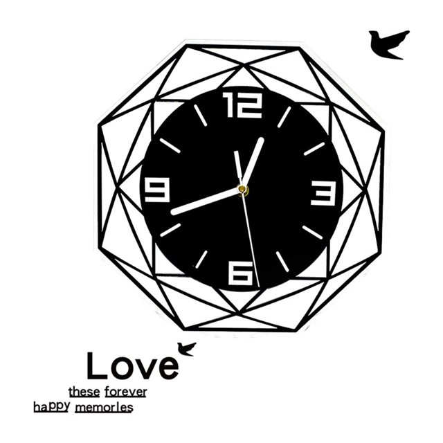 Fashion Simple Wall Clock Large Mute Acrylic Creative Waterproof Clock Decoration for Home Living Room-Luminous