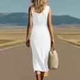 thumbnail image 5 of ChaoHeng Dresses for Women Maxi for 2026 Spaghetti Strap Sleeveless Flowy Solid Casual for White S, 5 of 7