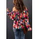thumbnail image 1 of ABPHQTO Blusa con hombros descubiertos y volantes con estampado floral para mujer, 1 of 5