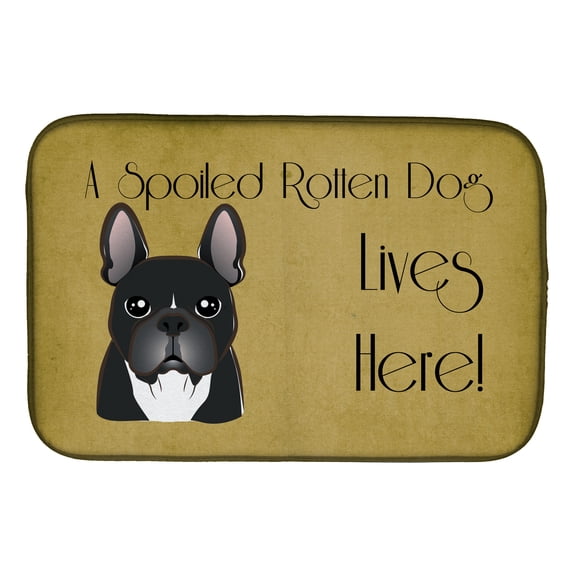French Bulldog Spoiled Dog Lives Here Dish Drying Mat