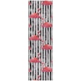 thumbnail image 2 of Addison Rugs Dream Shag Premium Machine Washable Transitional Stripes & Flamingos Pink Runner Rug, 2'3" x 7'6", 2 of 8
