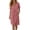 Red, variant on Umfun Comfy V-Neck Short Sleeve Cotton Dresses for Women with Side Pockets - Relaxed Fit T-Shirt Dress for Errands & Lounging