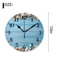 thumbnail image 2 of 10 Inch Wall Clock Battery Operated Silent Clock Decorative for Office, Kitchen, Outdoor, Living RoomStarfish Beach Wood Board Texture Wooden Plank Blue Graceful, 2 of 4
