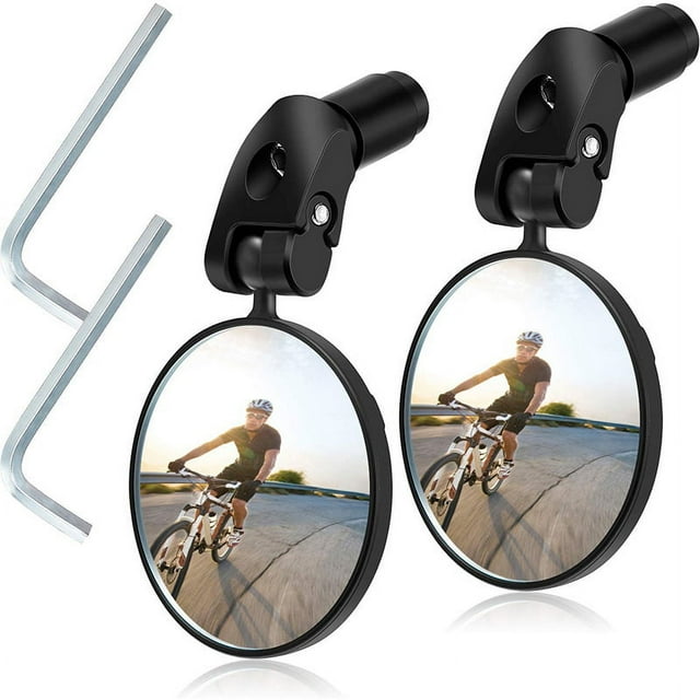 2 espejos retrovisores para bicicleta, alta definición 360 ajustable manillar espejo convexo espejo de bicicleta para bicicleta de montaña, carretera, motocicleta