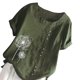 thumbnail image 4 of Minnieouse Mujer Botones Estampado Manga Corta Cuello Camisa De Lino Prendas para la parte del cuerpo ejercito verde S, 4 of 6