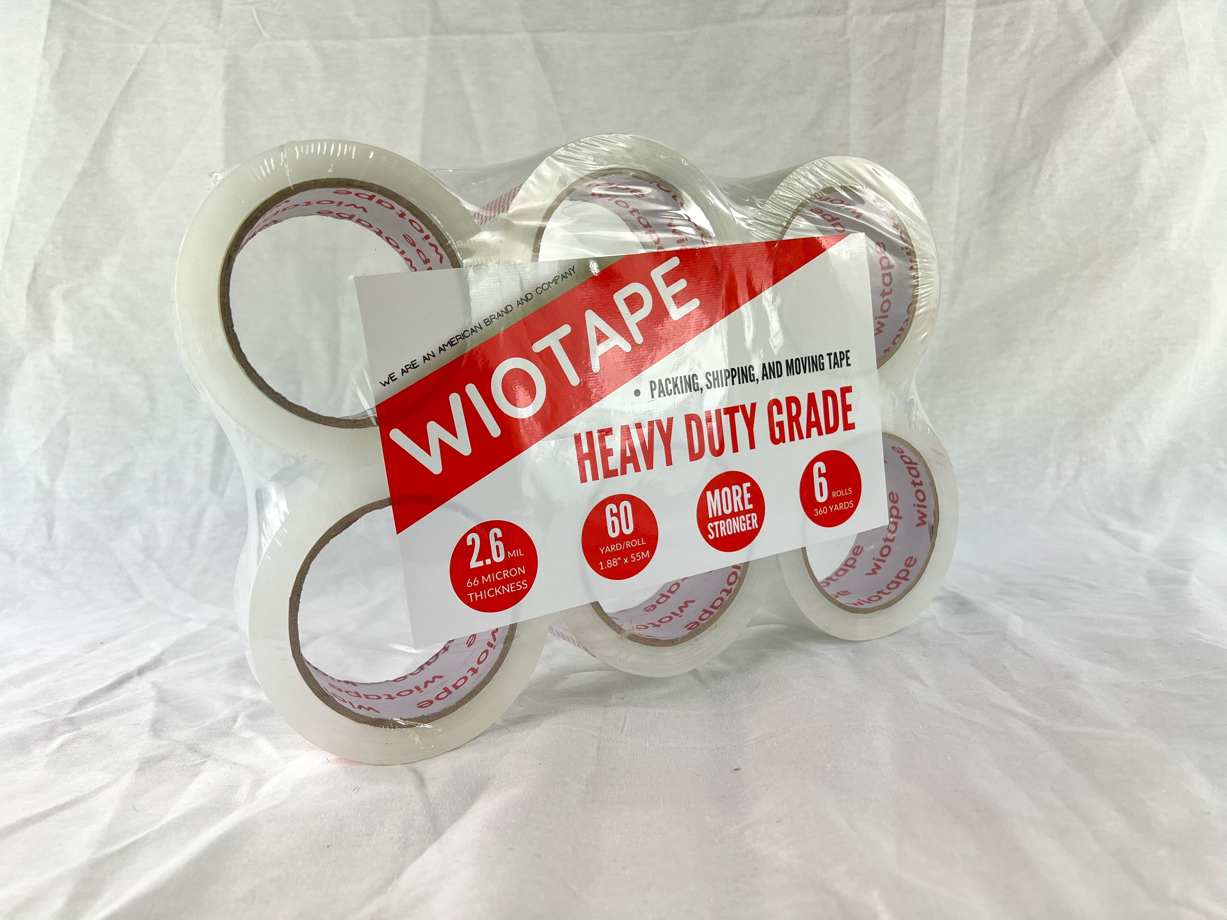 wiotape Heavy Duty Packing Tape, 1.88" x 60 Yard (18 Rolls), 2.6 Mil Thick for Moving, Packing, and Sealing