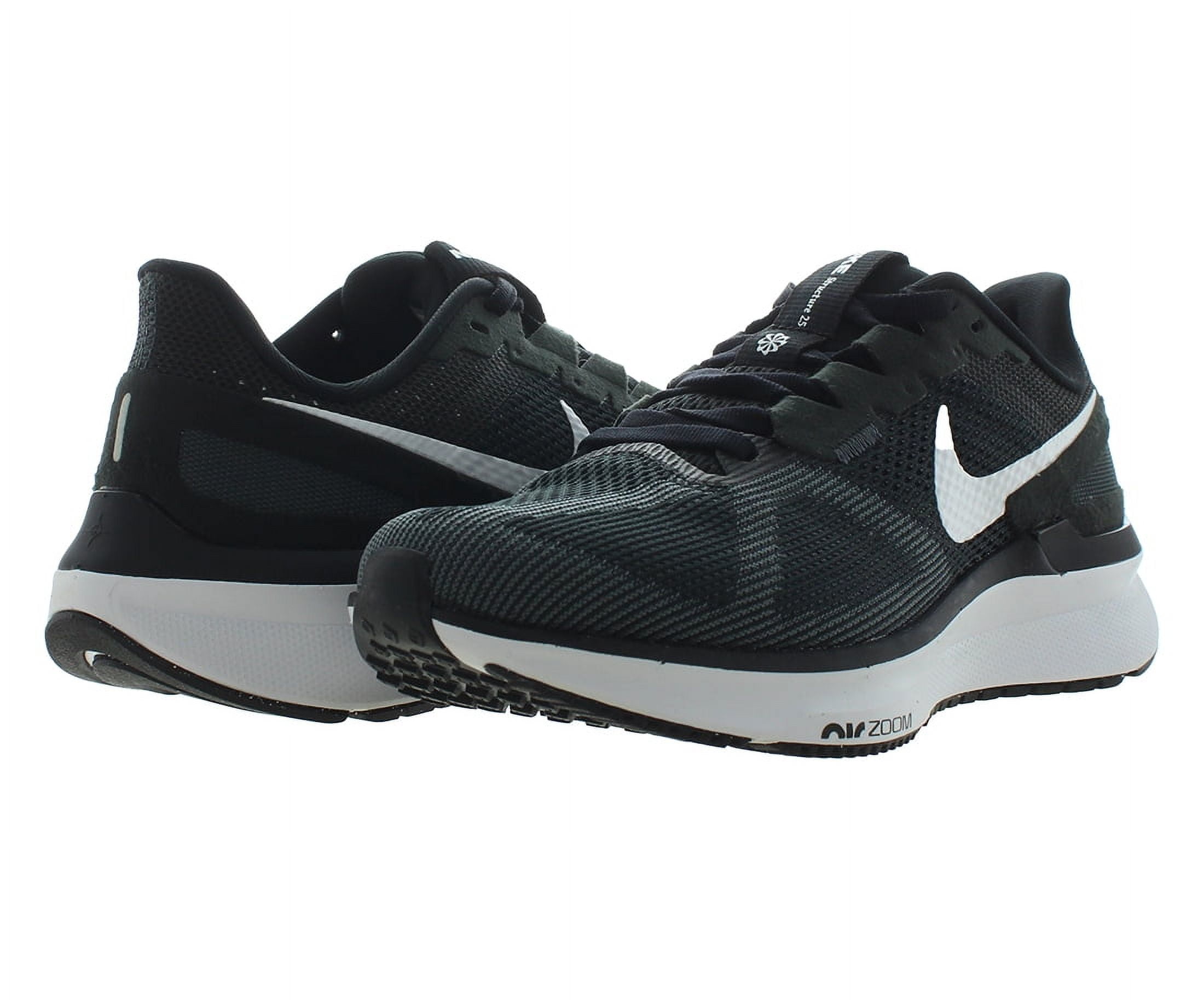 Nike Air Zoom Structure 25 Wide Unisex Shoes Size 6.5, Color: Black/White/Dk Smoke Grey