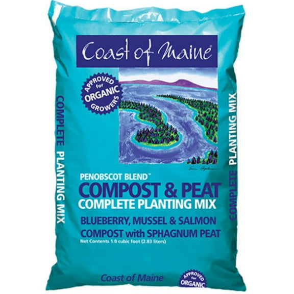 Coast of Maine Penobscot Blend Compost & Peat Organic Mix, 1 Cubic Foot