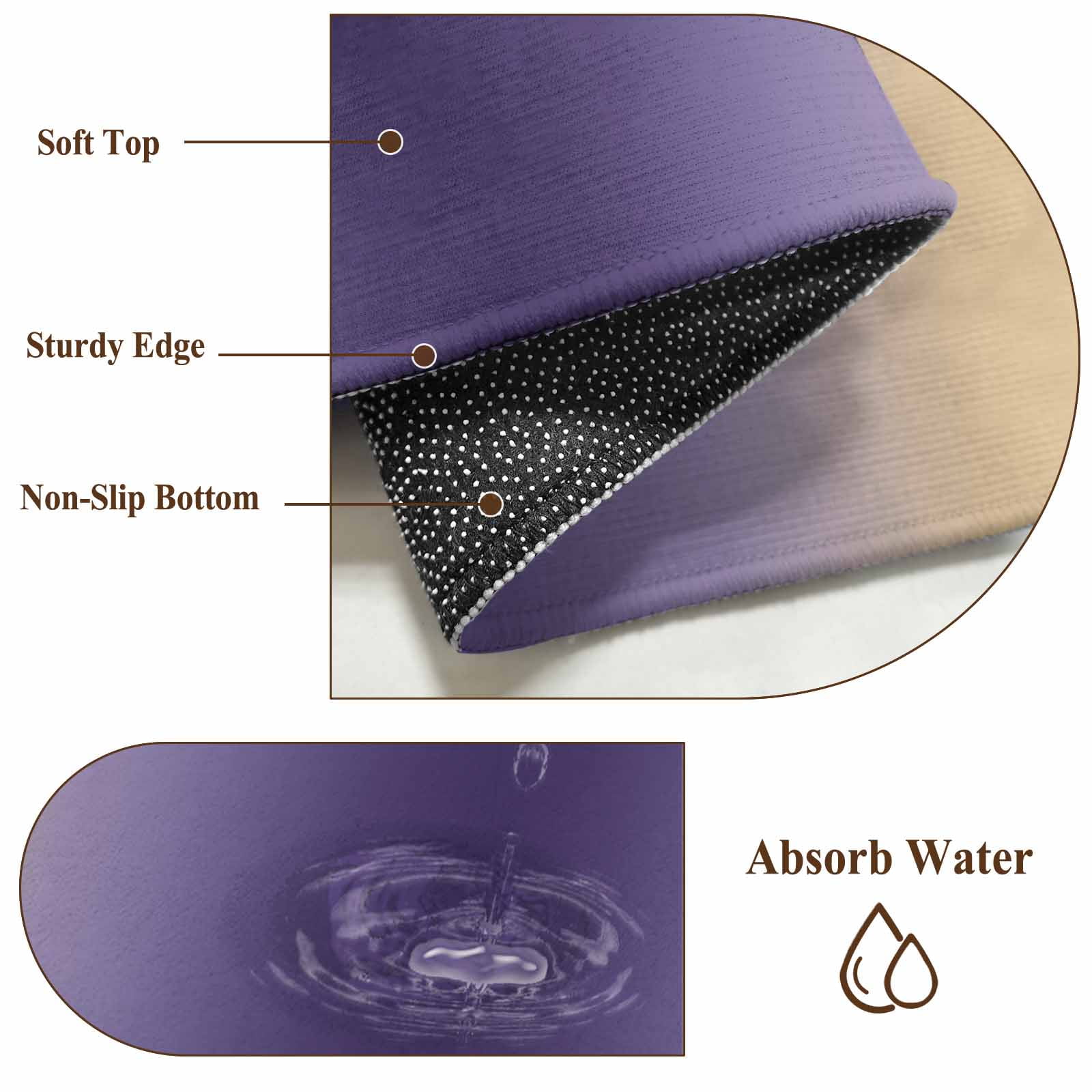 Purple Yellow Ombre Round Area Rug 6Ft Washable Circle Rugs for Bathroom Office, Farmhouse Modern Gradient Art Non-Slip Carpet Floor Mats Indoor Outdoor Carpet Runner Aesthetic Home Decor