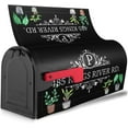 thumbnail image 3 of Watercolor Elegant Cute Topiary Plants Black Personalized Monogram Address Mailbox Post Covers Standard Size Magnetic Spring Garden Decor New Housewarming Wedding Gifts Outdoor Decor, 3 of 6