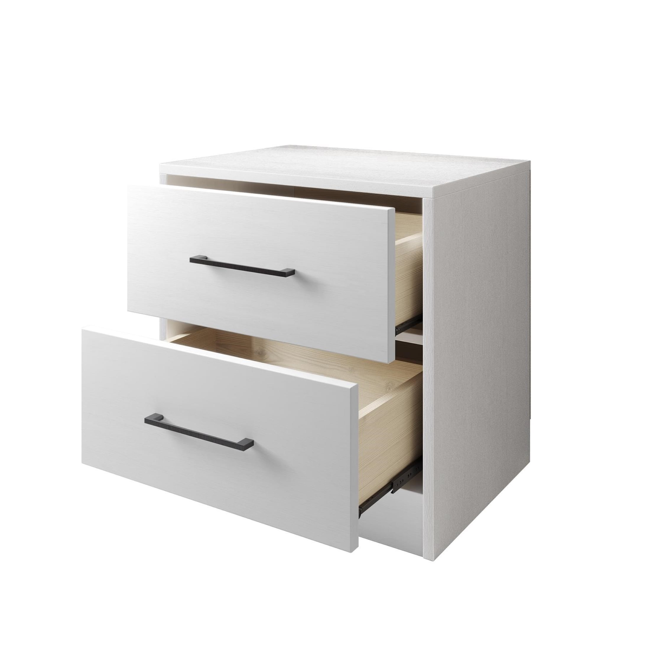 Castle Place Minimalist 2 Drawer Wooden Nightstand, White