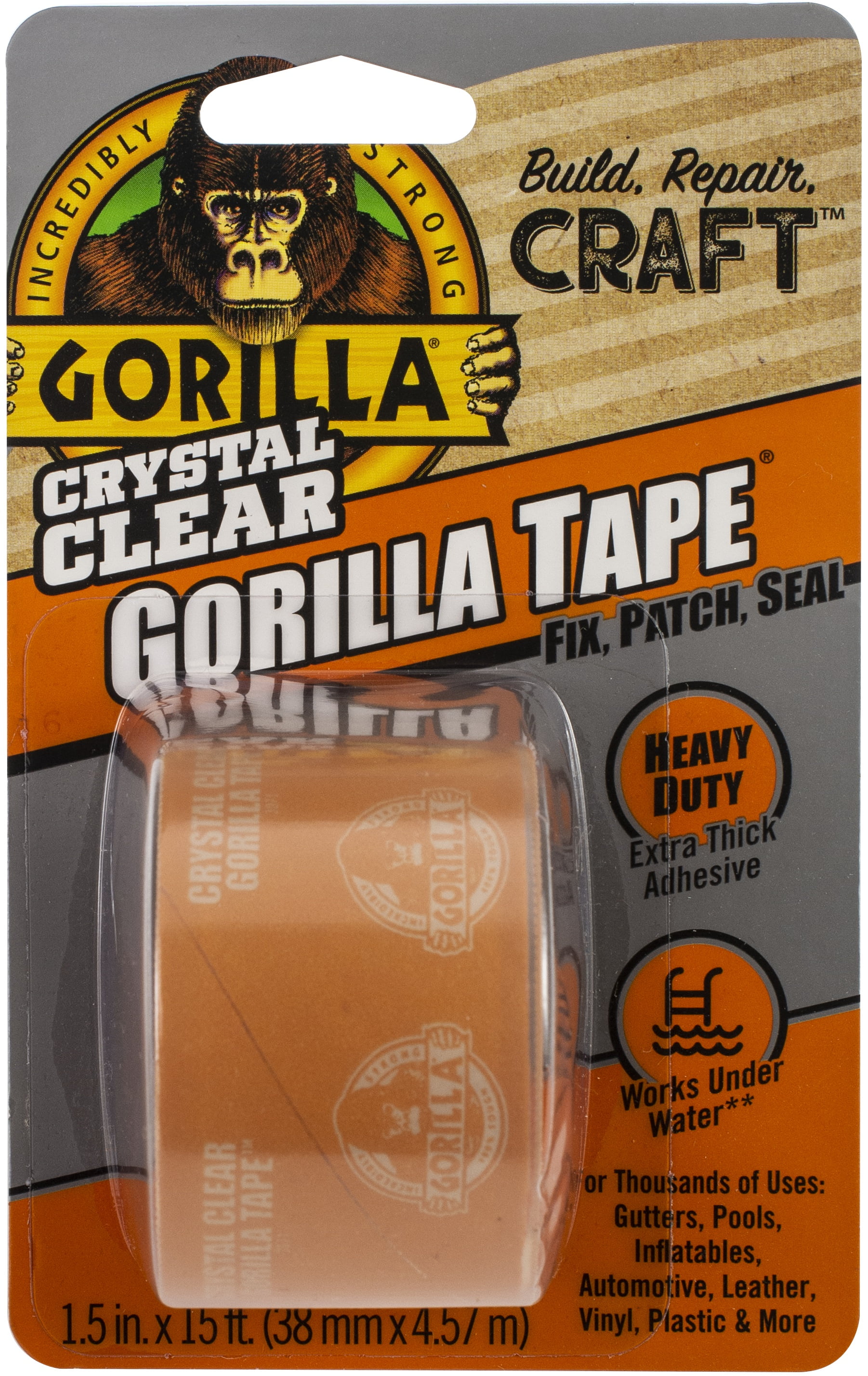 Gorilla Glue Crystal Clear Tape 1.5'X15'