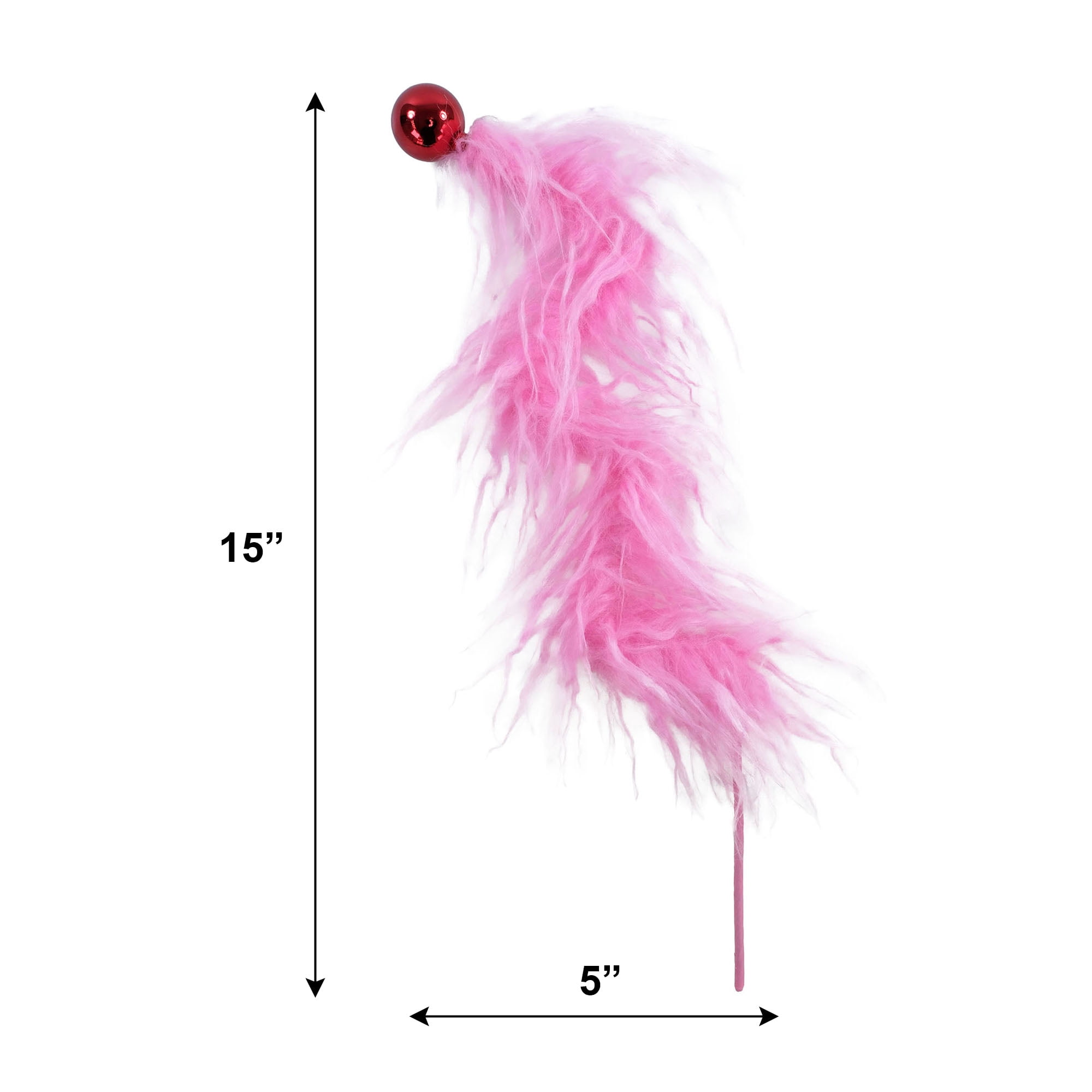 Grinch 15 inch Plush Tree Pick – Pink Curved Holiday Accent
