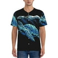 thumbnail image 5 of Gaeub Ocean Turtle Men's Basketball Short Sleeves, Beach Vacation T-Shirt, Fitness Short-Sleeve, Printed Pattern with Buttons - Large, 5 of 9