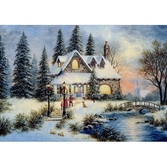 LPG Greetings A Treasured Time: Dennis Lewan Deluxe Glitter Christmas Card (1 card/1 envelope)