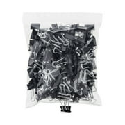 Universal Binder Clips Zip-Seal Bag, Black & Silver, 144 Count
