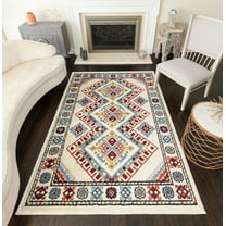 Rugs America Bradford KH50A Natural Beige Tribal Moroccan White Area Rug, 8'x10'