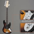 thumbnail image 5 of Gjazz Electric 5 String Bass Guitar Full Size with Bag Strap Pick Connector Wrench Tool, Brown, 5 of 8