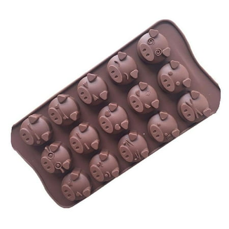 

DOYOUNG 15 Holes Funny Pig Shaped Silicone Soap Candy Fondant Chocolate Mould Cookies Ca