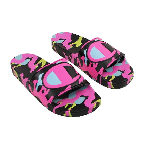 Champion Womens IPO Camo Slide Black/Multi, Numeric_10