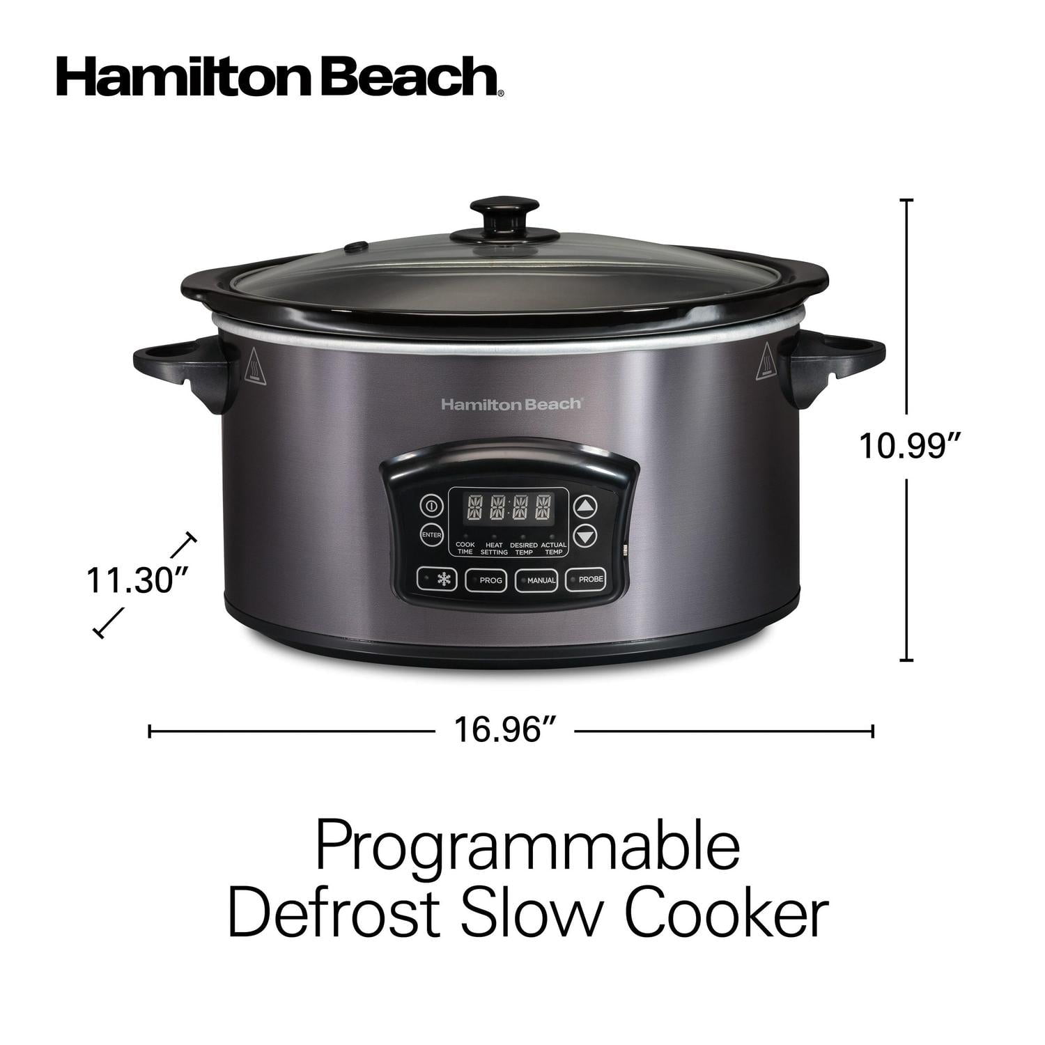Hamilton Beach Set & Forget® 6 Quart Defrost Slow Cooker Silver